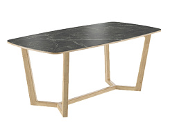 Стол  Фрейм  1800*900*750 (мрамор черный глянец/ ноги дуб натуральный) Стол  Фрейм  1800*900*750 (мрамор черный глянец/ ноги дуб натуральный)