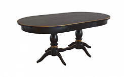 Стол Кингли 1600(2200)*1000*765 (тон черный RAL9005 + патина золото) Стол Кингли 1600(2200)*1000*765 (тон черный RAL9005 + патина золото)