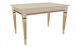 Стол Стар 1200(1700)*800*765 (столешница тон слон.кость RAL1013 / подстолье тон слон.кость RAL1013 + патина золото)